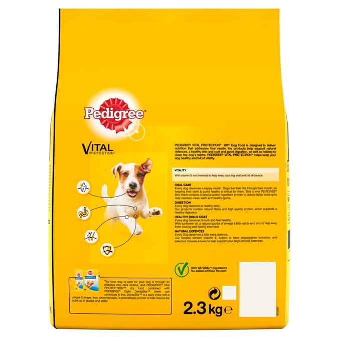 12Kg Pedigree Adult Complete Dry Dog Food Chicken Vegetables Dog Biscuits