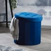 Home Collections: Large Round Ottoman Velvet - Blue