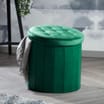 Home Collections: Large Round Ottoman Velvet - Green