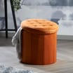 Home Collections: Large Round Ottoman Velvet - Orange