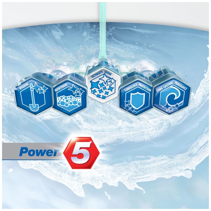 Domestos Power 5 Ocean Toilet Rim Block Duo Pack, toilets cleaning