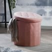 Home Collections: Large Round Ottoman Velvet - Pink