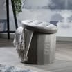 Home Collections: Large Round Ottoman Velvet - Grey