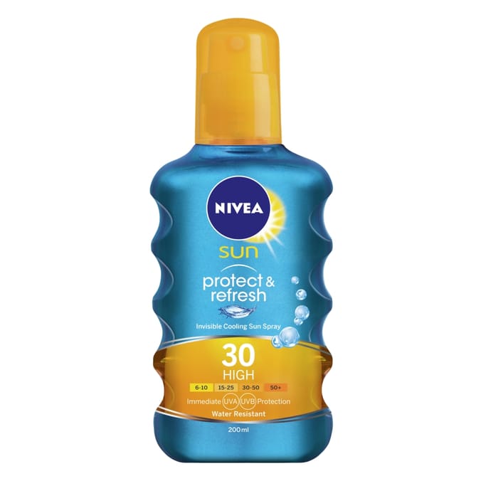 Nivea Sun Protect & Refresh Invisible Cooling Spray SPF30 200ml, sun ...