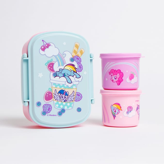 My Little Pony Lunch Box Set Double Snack Pot lunchbox lunchboxes pots mlp school dinners picnic Home Bargains