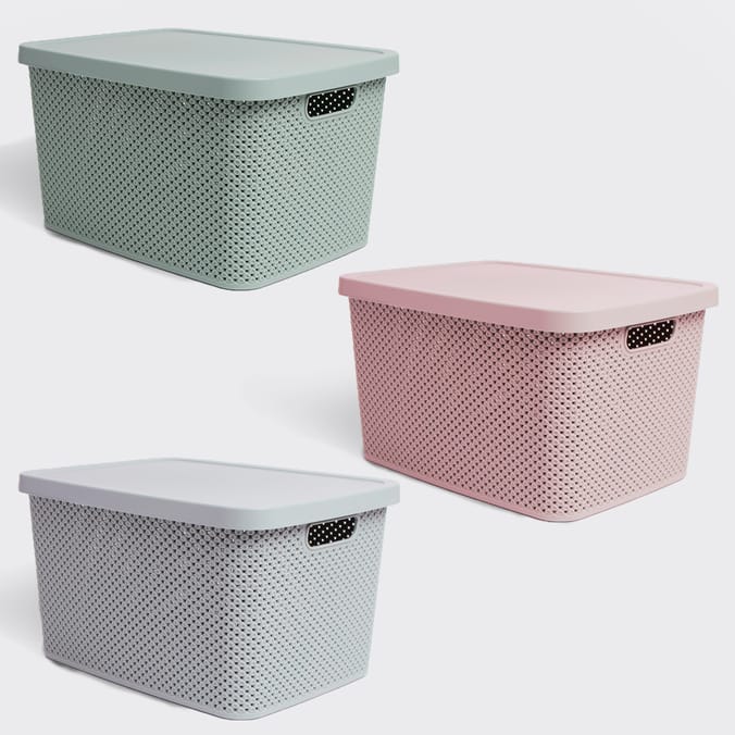 Diamond 19L Storage with Lid , storage solutions, kitchen cupboards, drawers, with handles grey