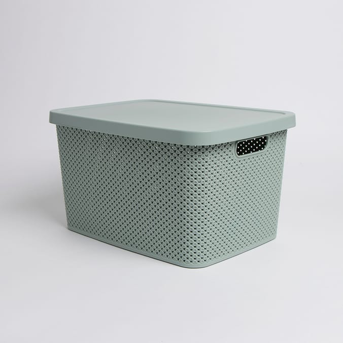 Diamond 19L Storage with Lid , storage solutions, kitchen cupboards, drawers, with handles grey