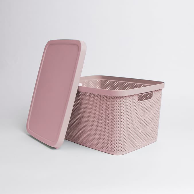 Diamond 19L Storage with Lid , storage solutions, kitchen cupboards, drawers, with handles grey