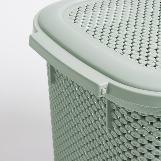 Diamond Hinge Lid Basket Mint Green