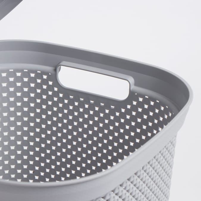 Diamond Hinge Lid Basket,grey, decor, home, store, storage, basket