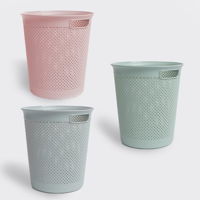 Diamond 12L Paper Bin, bins, waste small, bedroom bathroom, with handles , lightweight, 10533543