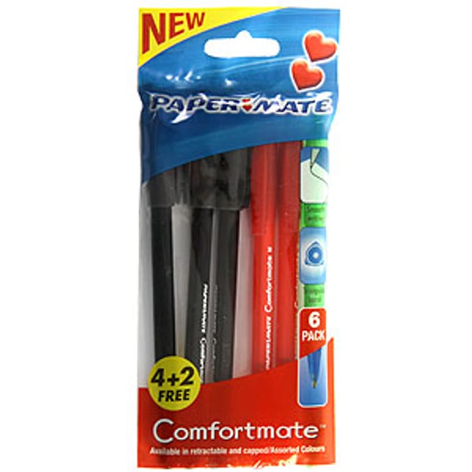 Papermate Comfortmate Pens (6 Pack) Home Bargains