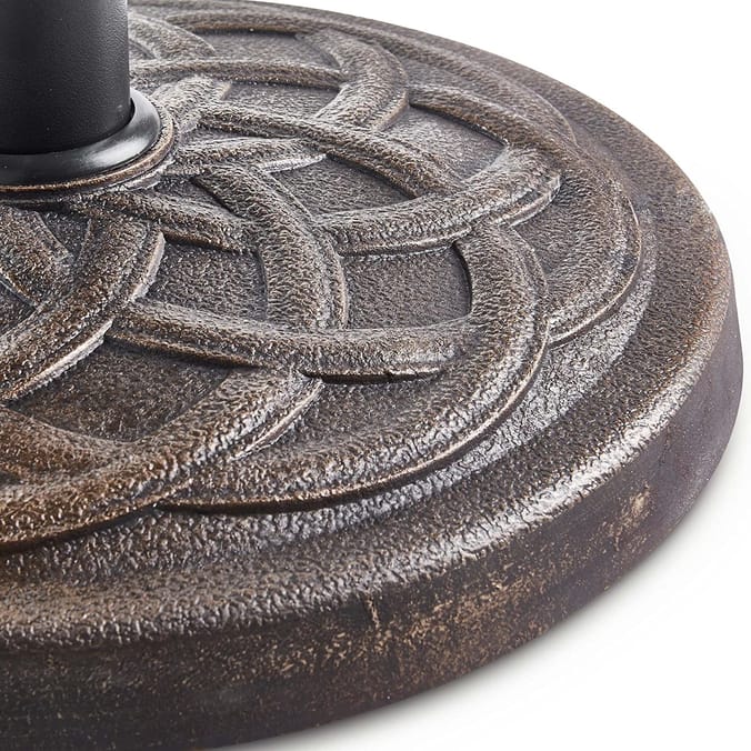 VonHaus Heavy Duty Round Patterned Parasol Base Brushed Bronze