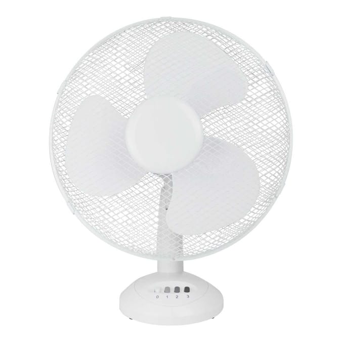 Status: 12" Oscillating Desk Fan - White