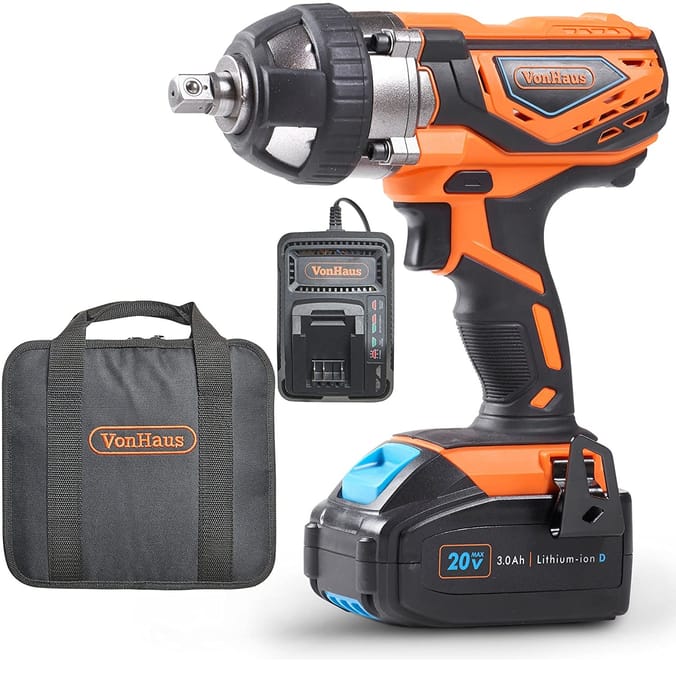 VonHaus Cordless Impact Wrench with 3.0Ah Li-ion 20V MAX Battery