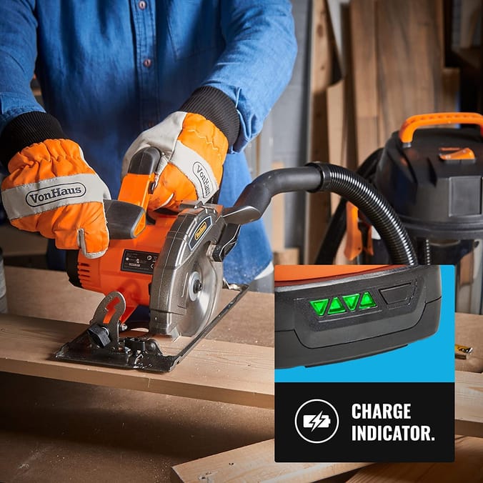 VonHaus Cordless Circular Saw with 3.0Ah Li ion 20V MAX Battery