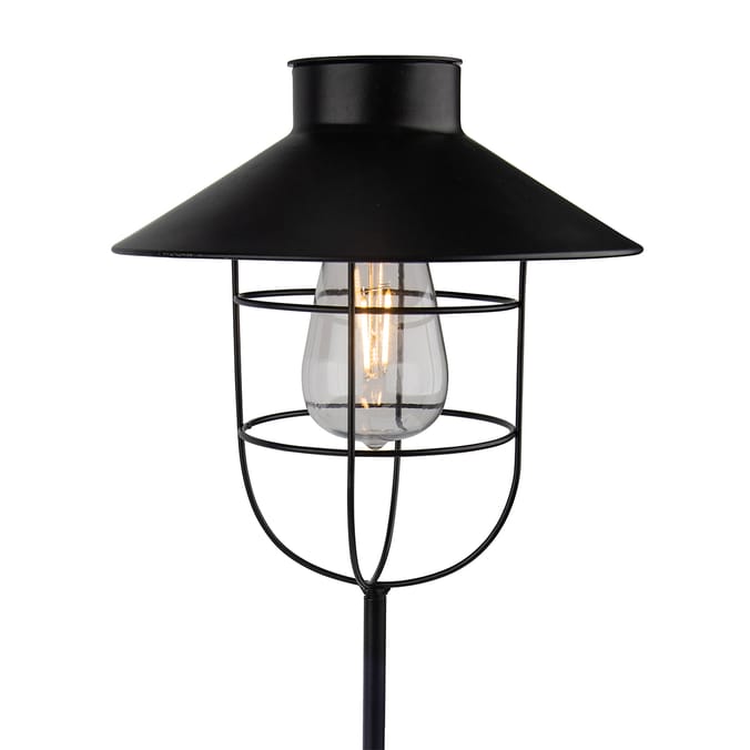 Firefly: 2 Metal Lantern Stake Solar Lights - Black