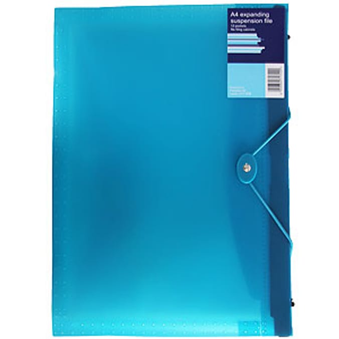 A4 Expanding Suspension File Teal Home Bargains