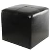 Black Faux Leather Foot Stool