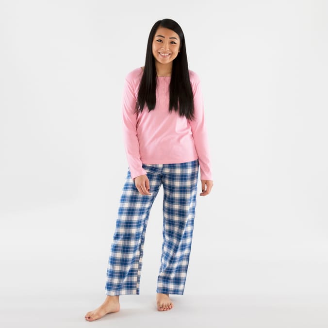 Sleep in Ladies Pyjamas - Pink & Blue Check