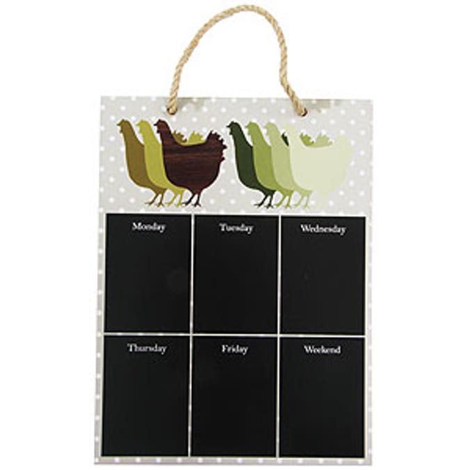 Weekly Planner Chalkboard Chickens Home Bargains