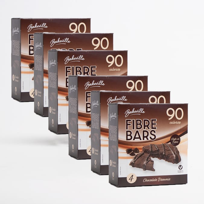 Bakeville Fibre Bars Chocolate Brownie (12 x 4 Pack), snack bars