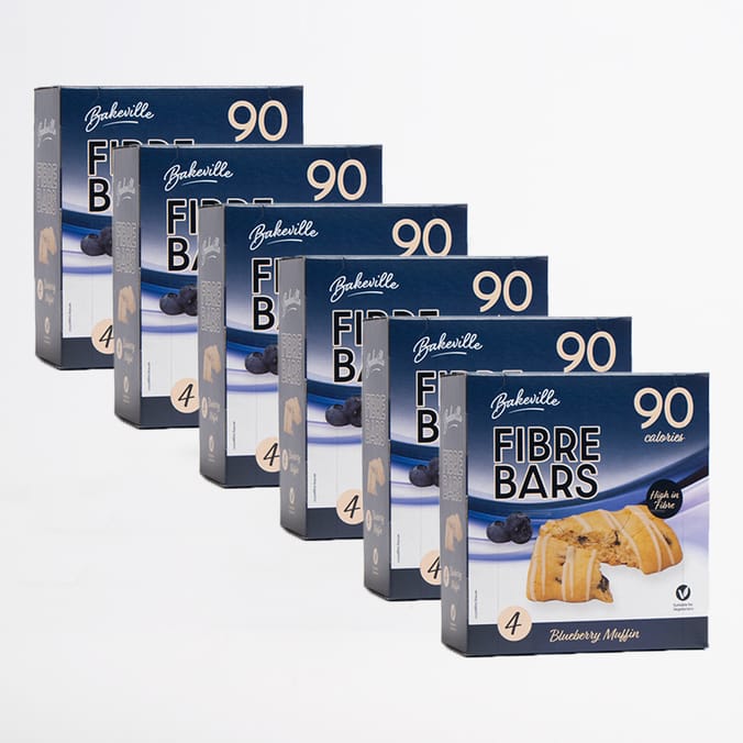 Bakeville Blueberry Muffin Fibre Bars (48 x 24g Bar), snack bars snacking, 90 calories low bars
