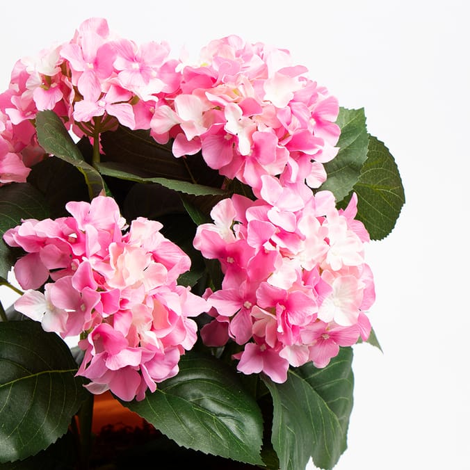 Jardin Hand Made Artificial Patio Planter Hydrangea Pink, fake faux