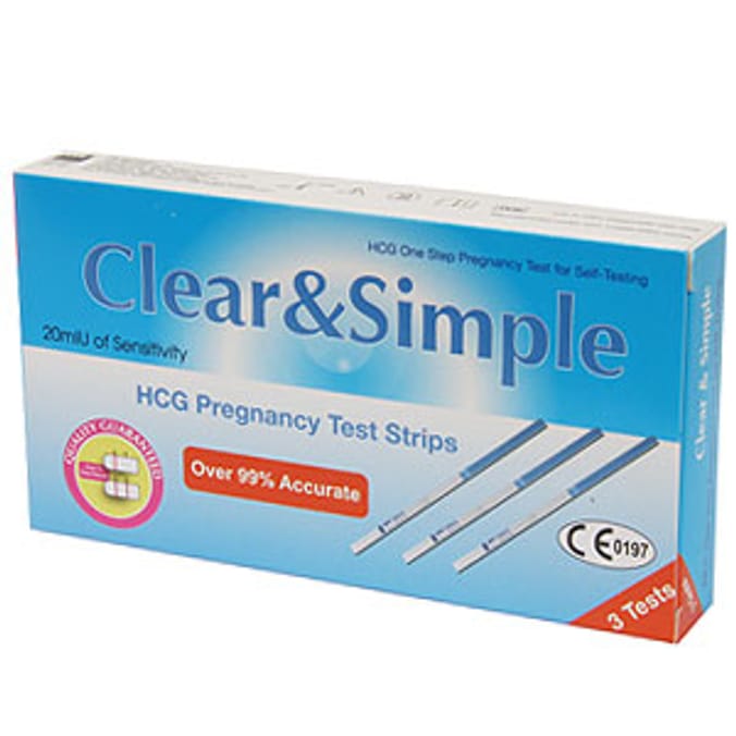 Clear & Simple HCG Pregnancy Test Strips Home Bargains