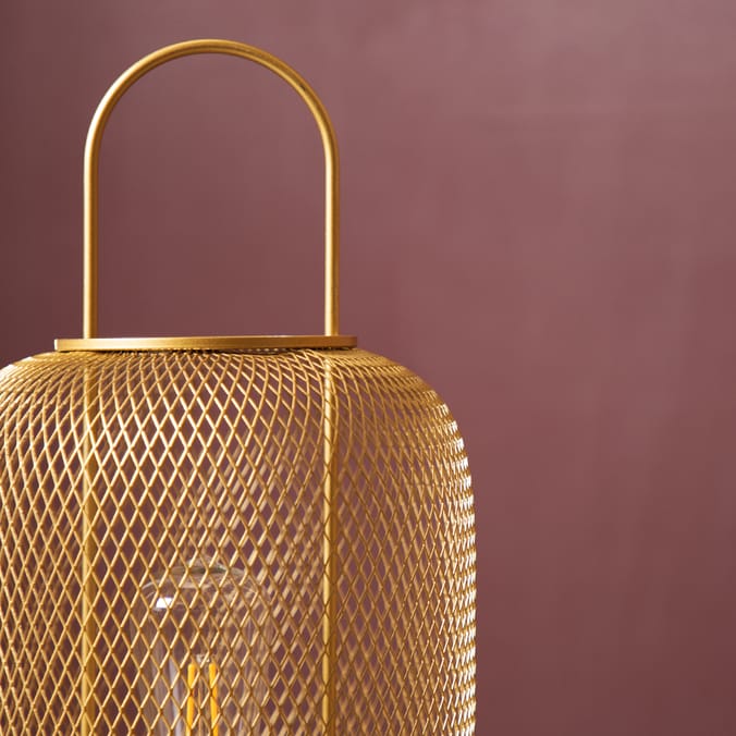 Home Collections: Gold Mesh LED Lantern