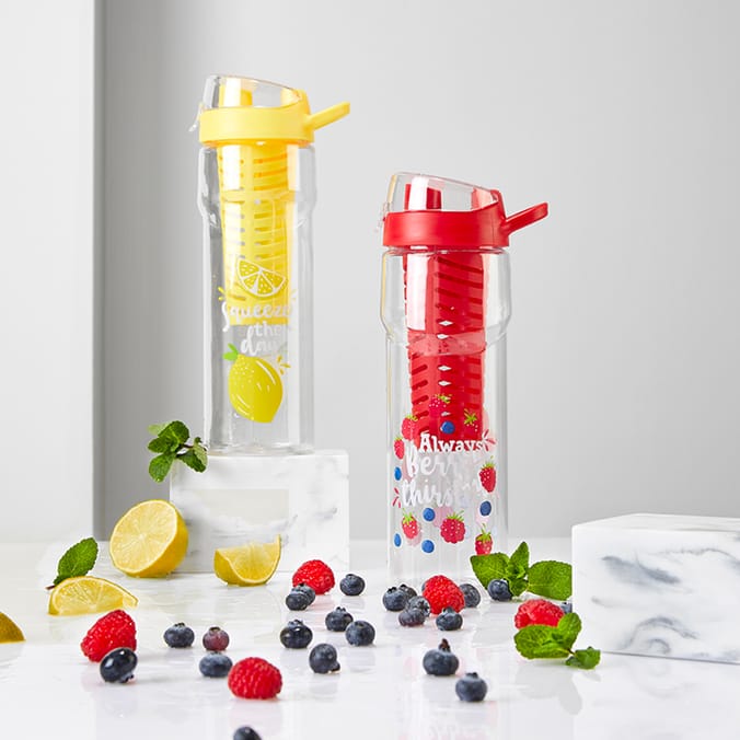 Live Healthy Fruit Infuser Water Bottle Yellow/ Red, bottles