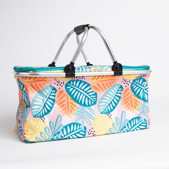 Hello Summer Foldable Cooler Picnic Basket Botanical, picknick
