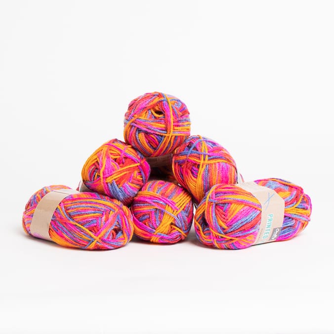 Crafty Things Printed Yarn Multi/Rainbow (6 x 50g), knitting