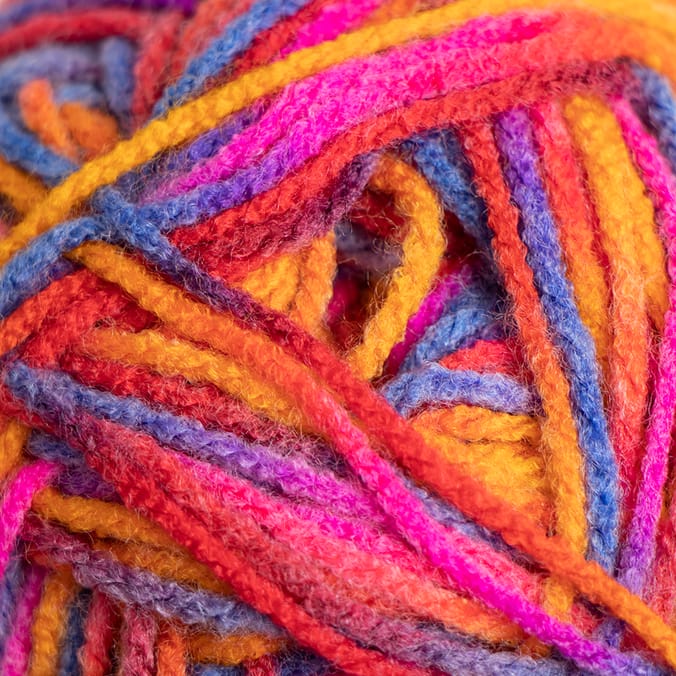 Crafty Things Printed Yarn Multi/Rainbow (6 x 50g), knitting
