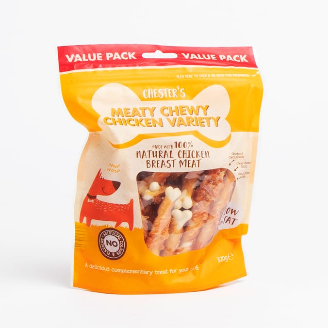Chester's Meaty Chewy Chicken Variety 320g, pets dogs treats, real 100