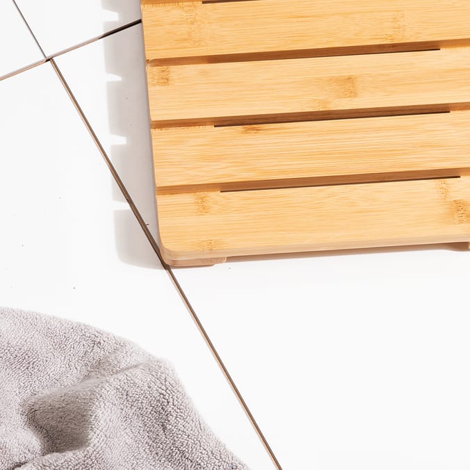 Bathroom Bamboo Duck Board Natural, wooden boards bathrooms bath mats