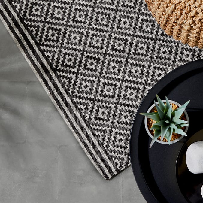 The Outdoor Living Collection Jacquard Outdoor Rug Black, rugs