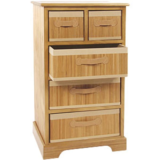 Bamboo 5 Drawer Storage Unit