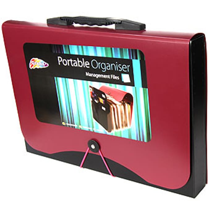 Grafix Portable Organiser Maroon Home Bargains