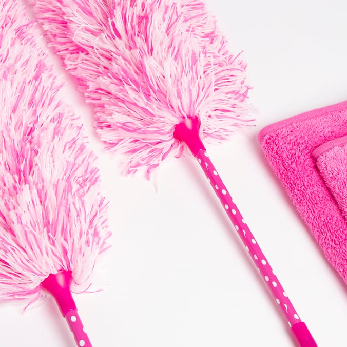 Aqua Laser 8 Piece Super Duster Set, dusters dusting cleaning wiping long extendable pole