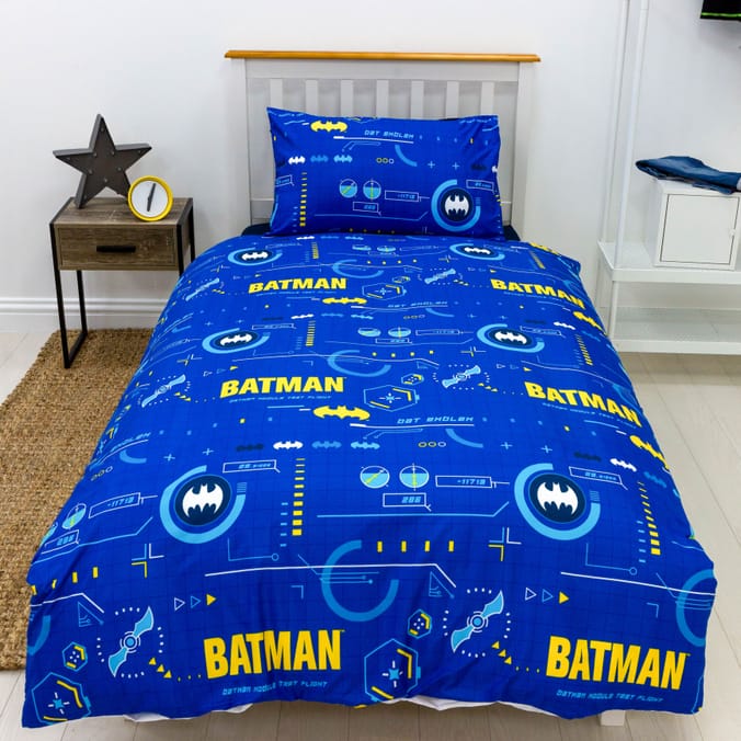 Batman Tech Rotary Print Duvet Set, duvets sets bedding kids childrens