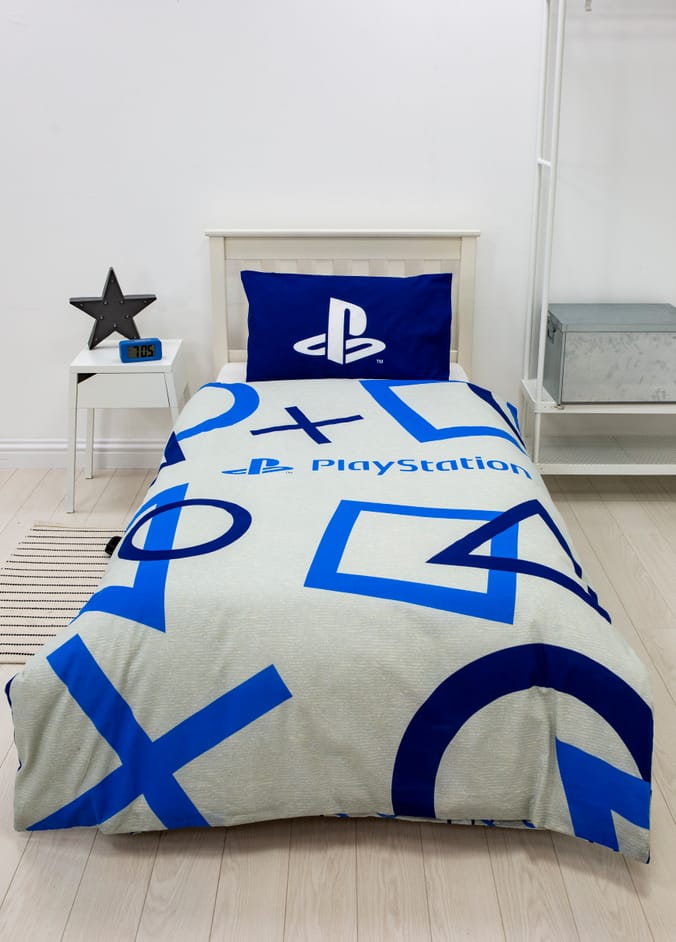 Playstation Blue Panel Duvet Set, playstations ps4, ps3 ps2 ps1, plays