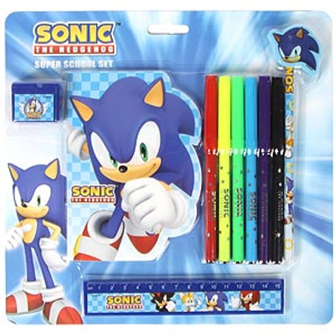 Sonic The Hedgehog Super School Set Home Bargains