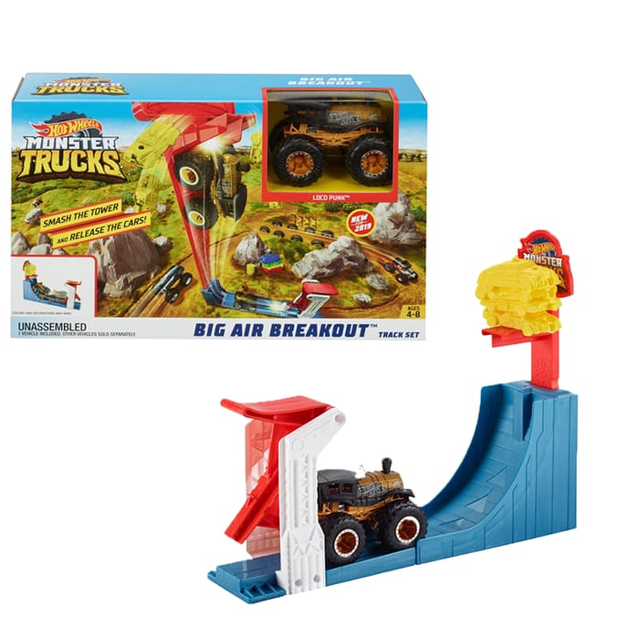 Hot wheels monster trucks store big air breakout playset