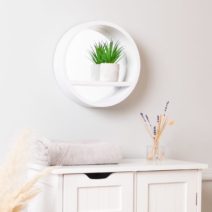 Home Style Round Shelf Mirror