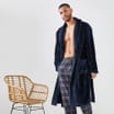 Jeff&Co by Jeff Banks: Navy Waffle Robe - Men's