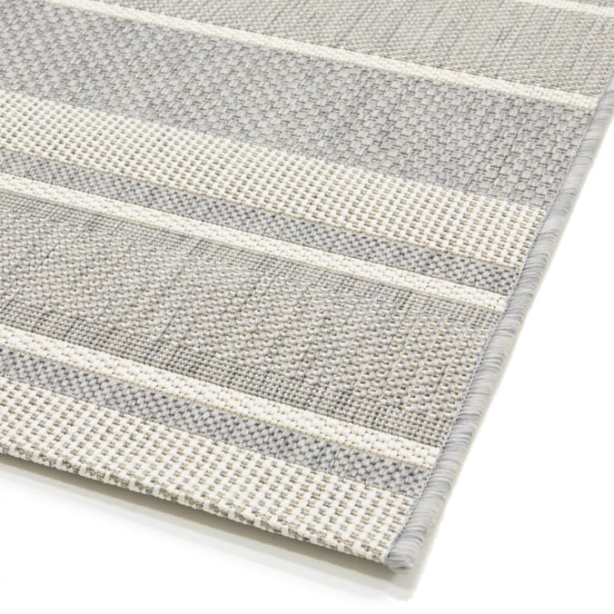 The Homemaker Collection Indoor/Outdoor Stripe Rug Grey 120x170cm