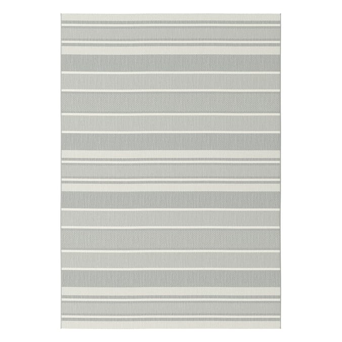 The Homemaker Collection Indoor/Outdoor Stripe Rug Grey 120x170cm