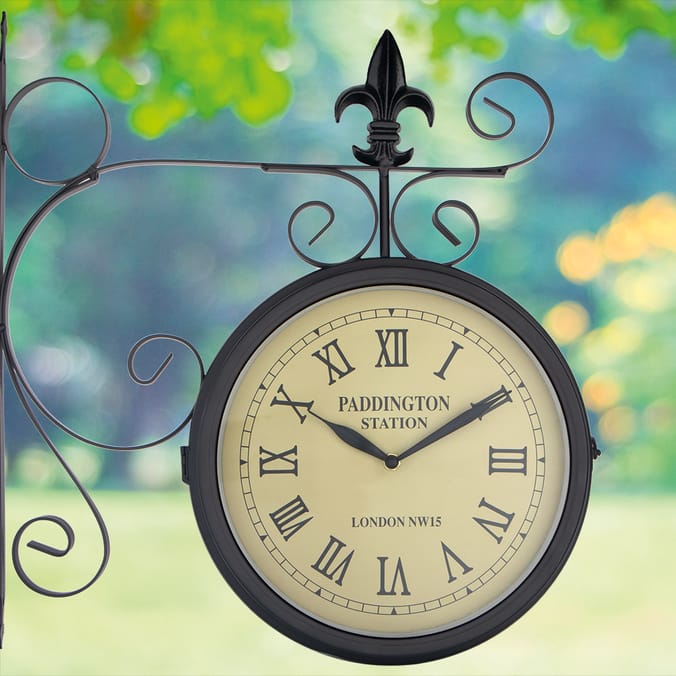 Jardin Paddington Station Double Sided Wall Clock metal station clock