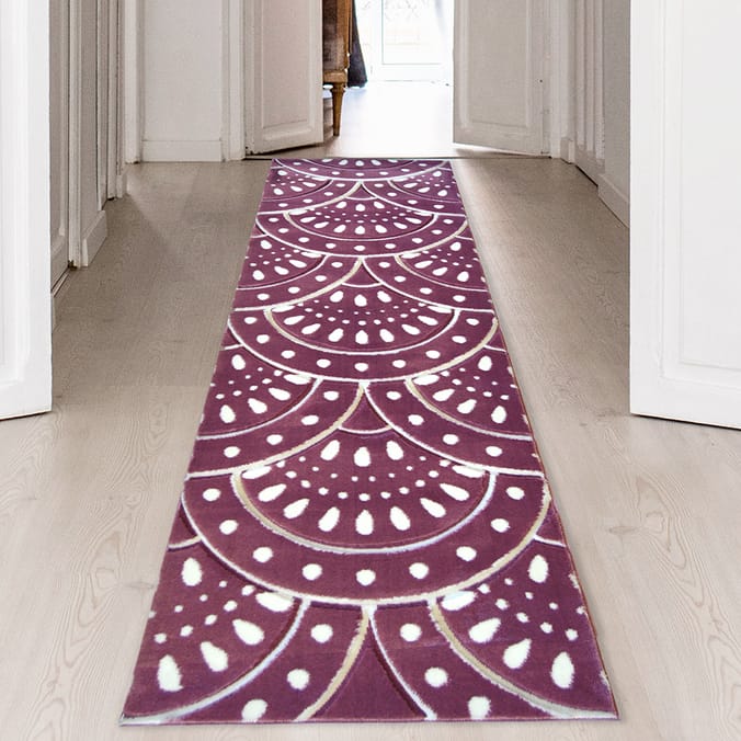 Verona Blush Rug, rugs, patterned pink dark deep, semi circle, 60 x 110